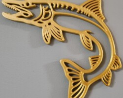 Gouden Snoek<br>€29,99 Gouden snoek aan een muur